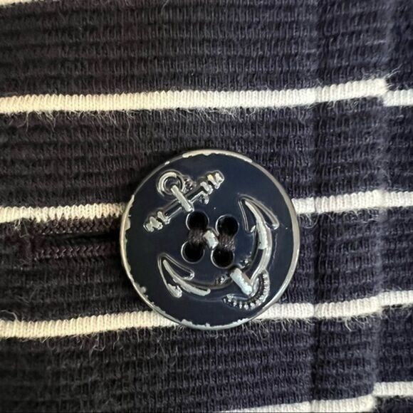 Talbots Navy White Striped Jacket Nautical Blazer Womens Size Small Button Front - Picture 7 of 7